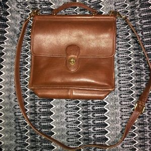 Vintage leather coach saddle bag